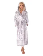 Dámsky župan 3956 irbis s kapucňou so vzorom - Vestis