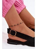Balerínky so zlatou prackou Eco Suede Black Palerra