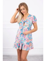 Kvetinové šaty s výstrihom do V púdrovo ružovej Kvetinové šaty s výstrihom do V púdrovo ružovej