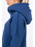 Zateplená mikina s dlhším chrbtom a vreckami z džínsoviny Zateplená mikina s dlhším chrbtom a vreckami z džínsoviny