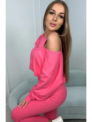 3-dielna sada mikina + top + legíny malinová