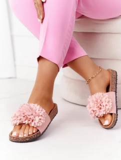 Klapki Na Korkowej Podeszwie Różowe Flowerbomb