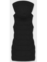 Čierna dámska vesta s kapucňou (R8133-1)