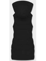 Čierna dámska vesta s kapucňou (R8133-1)