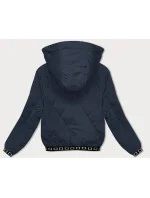 Tmavomodrá prešívaná bunda s ozdobnými sťahovacími lemami (16M9086-215) Tmavomodrá prešívaná bunda s ozdobnými sťahovacími lemami (16M9086-215)