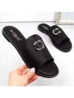 Pohodlné žabky so zirkónmi S.Barski W OLI258A black Pohodlné žabky so zirkónmi S.Barski W OLI258A black