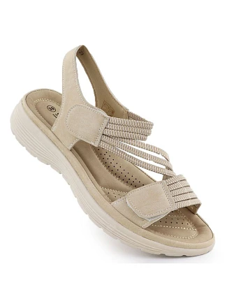 Dámske sandále na platforme pohodlné béžové Unisoft 8875