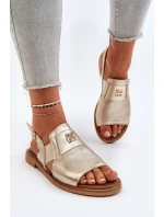 Zazoo 40385 Damskie Skórzane Sandały Złote Zazoo 40385 Damskie Skórzane Sandały Złote