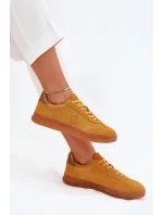 Zamszowe Sneakersy Damskie Big Star RR274846 HI-POLY SYSTEM Żółte