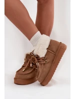 Śniegowce Damskie Z Naturalnego Zamszu D.Franklin DFSH375006 Camel