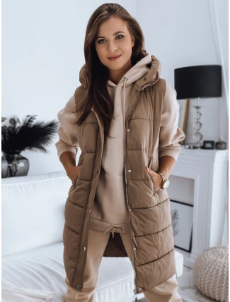 Dámska prešívaná vesta NOELIA camel FashionStreet TY3131