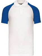 Kariban K 226 Baseballové polo tričko z piqué 20.K226 biele/svetlošedé/kráľovská modrá Kariban K 226 Baseballové polo tričko z piqué 20.K226 biele/svetlošedé/kráľovská modrá