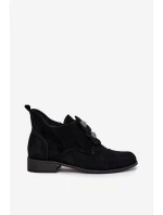 Semišové dámske čižmy s ozdobnými kvetmi Zazoo 3080 Black Semišové dámske čižmy s ozdobnými kvetmi Zazoo 3080 Black