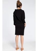 B032 Šaty s kimonovými rukávmi - čierne B032 Šaty s kimonovými rukávmi - čierne