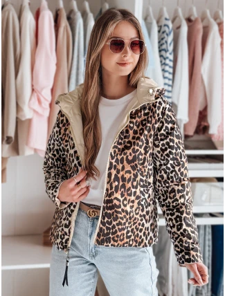 Dámska obojstranná prechodná bunda ZIBERKA beige FashionStreet TY4869