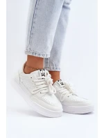 Damskie Sneakersy Eko Skórzane Białe Avanalis