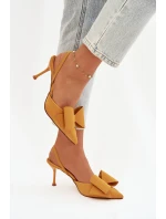 Podpatky s odhalenými patami a mašlí Žluté Eklevia