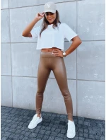 Dámske kožené nohavice FIRT camel FashionStreet UY1625