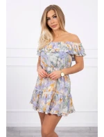 Zelené kvetinové šaty s otvorenými ramenami