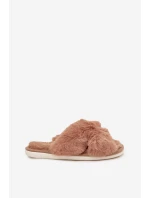 Kožušinové domáce papuče pre ženy s prepletenými remienkami Camel Quenelle Kožušinové domáce papuče pre ženy s prepletenými remienkami Camel Quenelle
