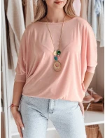 Dámska oversize maslová blúzka s príveskom LUZVIA powder pink FashionStreet RY2774 Dámska oversize maslová blúzka s príveskom LUZVIA powder pink FashionStreet RY2774