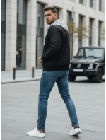 Pánska bunda bomber s kapucňou čierna FashionStreet TX5021 Pánska bunda bomber s kapucňou čierna FashionStreet TX5021