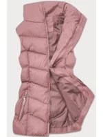 Ružová páperová dámska vesta (5M719-46)