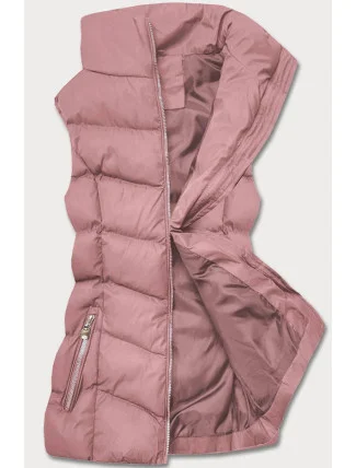Ružová páperová dámska vesta (5M719-46)