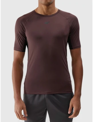 Pánske športové rýchloschnúce tričko 4F - hnedé