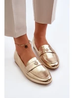 Dámske mokasíny na plochom podpätku Gold Sylvaine