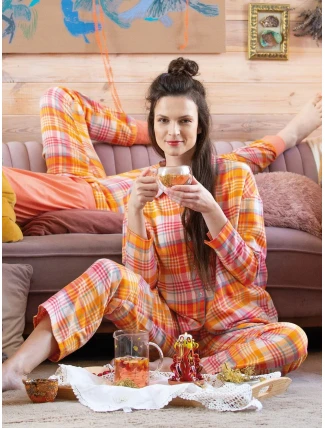 Pyžamo Key LNS 473 B24 Flanelové dlhé/r S-XL otvoriteľné Pyžamo Key LNS 473 B24 Flanelové dlhé/r S-XL otvoriteľné