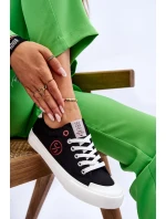 Damskie Materiałowe Tenisówki Cross Jeans LL2R4044 Czarne