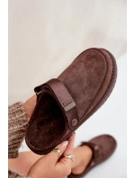 Ocieplane Kapcie Damskie Na Platformie Czekoladowe Neliel