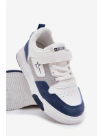 Lekkie Sneakersy Dziecięce Big Star RR374053 Biało-Niebieskie