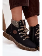 Ocieplane Botki Trapery Damskie Czarne Zenaya Ocieplane Botki Trapery Damskie Czarne Zenaya