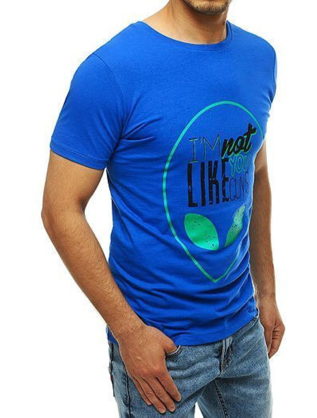 Modré pánske tričko s potlačou RX4156