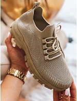 Dámske tenisky s ponožkovou špičkou ZY0345 v khaki farbe – FashionStreet