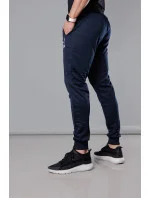 Tmavomodré pánske teplákové nohavice s potlačou (8K178-25) Tmavomodré pánske teplákové nohavice s potlačou (8K178-25)