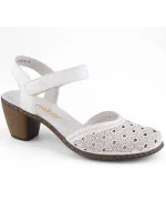 Pohodlné kožené sandále Rieker W RKR650 white