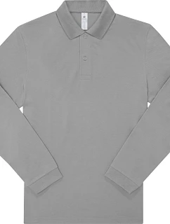 B&C My Polo 180 LSL Piqué – polokošeľa s dlhým rukávom 01.U425 športovo sivá