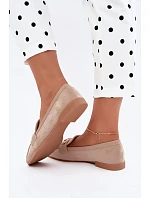 Dámske mokasíny Loafers s ozdobným prvkom, béžové, Evelora Dámske mokasíny Loafers s ozdobným prvkom, béžové, Evelora