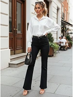 Elegantná dámska saténová oversize košeľa SATINIA white FashionStreet DY0449