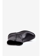 Męskie Niskie Botki Na Suwak Czarne Brosta