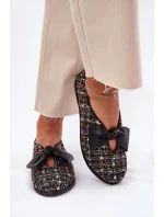 Skórzane Baleriny Z Kokardą Laura Messi 2921 Czarne