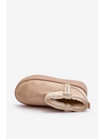 Śniegowce Na Platformie Ze Wzorem Beżowe Udra