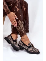 Zamszowe Mokasyny Damskie Panterka Vinceza 66792 Szare