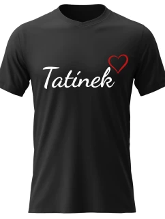 Pánske bavlnené tričko s potlačou - Daddy - čierne