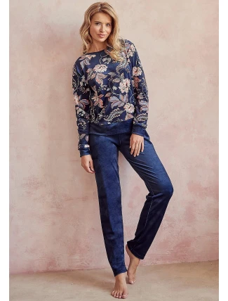 Dámske pyžamo Venus 3059 Tmavomodrý vzor - Taro