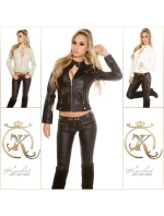 Sexi motorkárska bunda VK2 cream - Koucla Sexi motorkárska bunda VK2 cream - Koucla