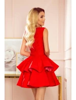 Dámske šaty s čipkou 321-1 červené - Numoco Dámske šaty s čipkou 321-1 červené - Numoco